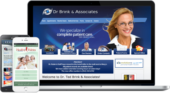 optometry website header example