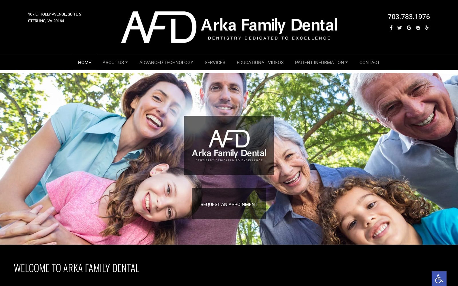 Arkafamilydentist.com Screenshot