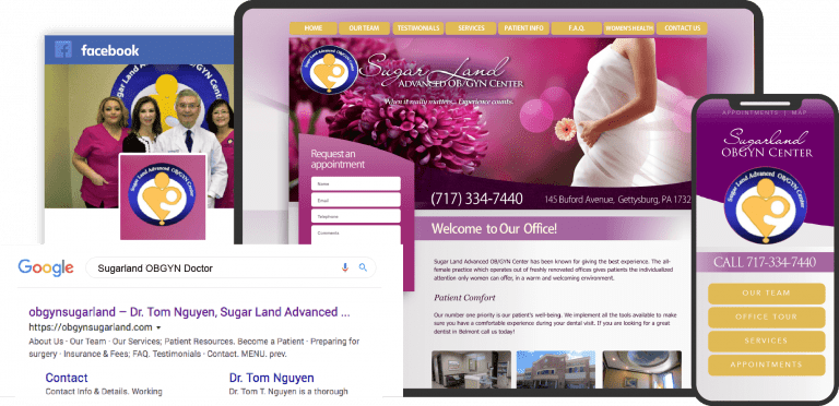 Sugarland OBGYN Website on Multiple Devices Custom Featured Image